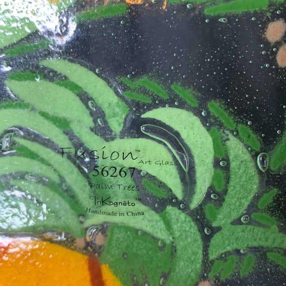 Wm McGrath Fusion Art Glass 56267 “Palm Trees” fused glass tray - Picture 13 of 15